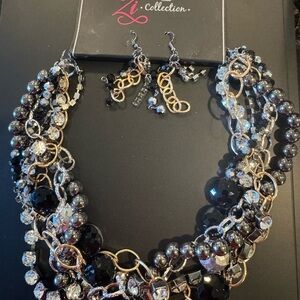 Paparazzi Black and Gold Statement Necklace